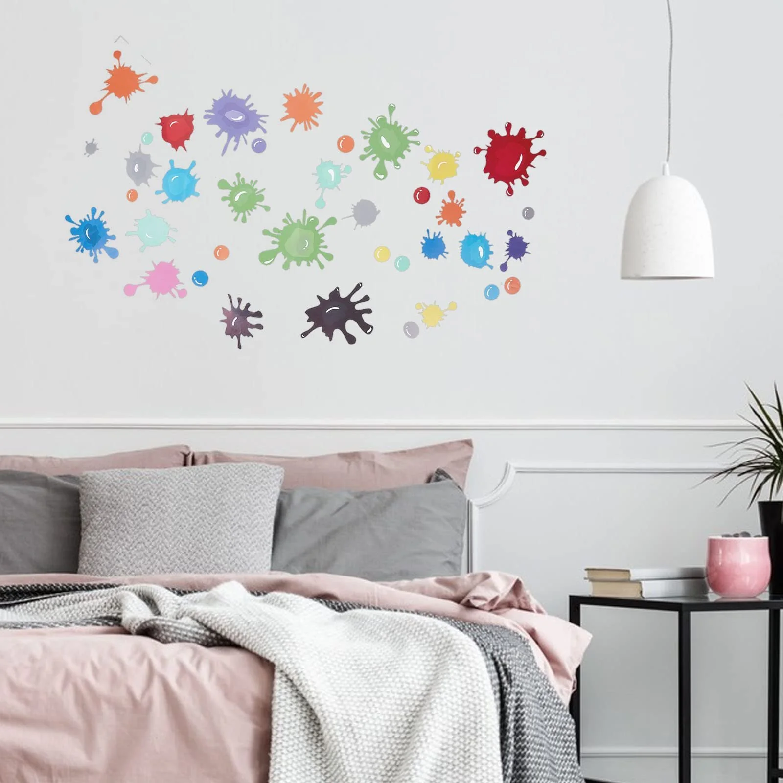 Наклейки на стіну GORGECRAFT Бризки фарби 1 аркуш PVC, фото №7