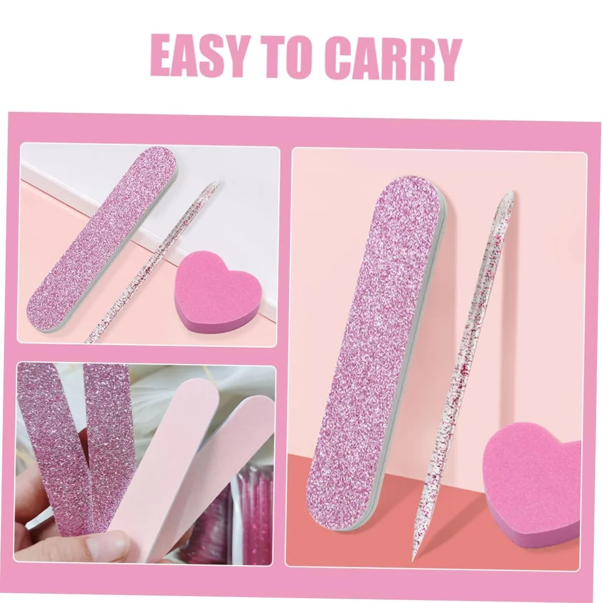 Набор пилок для маникюра PACKOVE розовый, портативный, профессиональный, для полировки, фото №7 Набор пилок для маникюра PACKOVE розовый, портативный, профессиональный, для полировки, фото №7