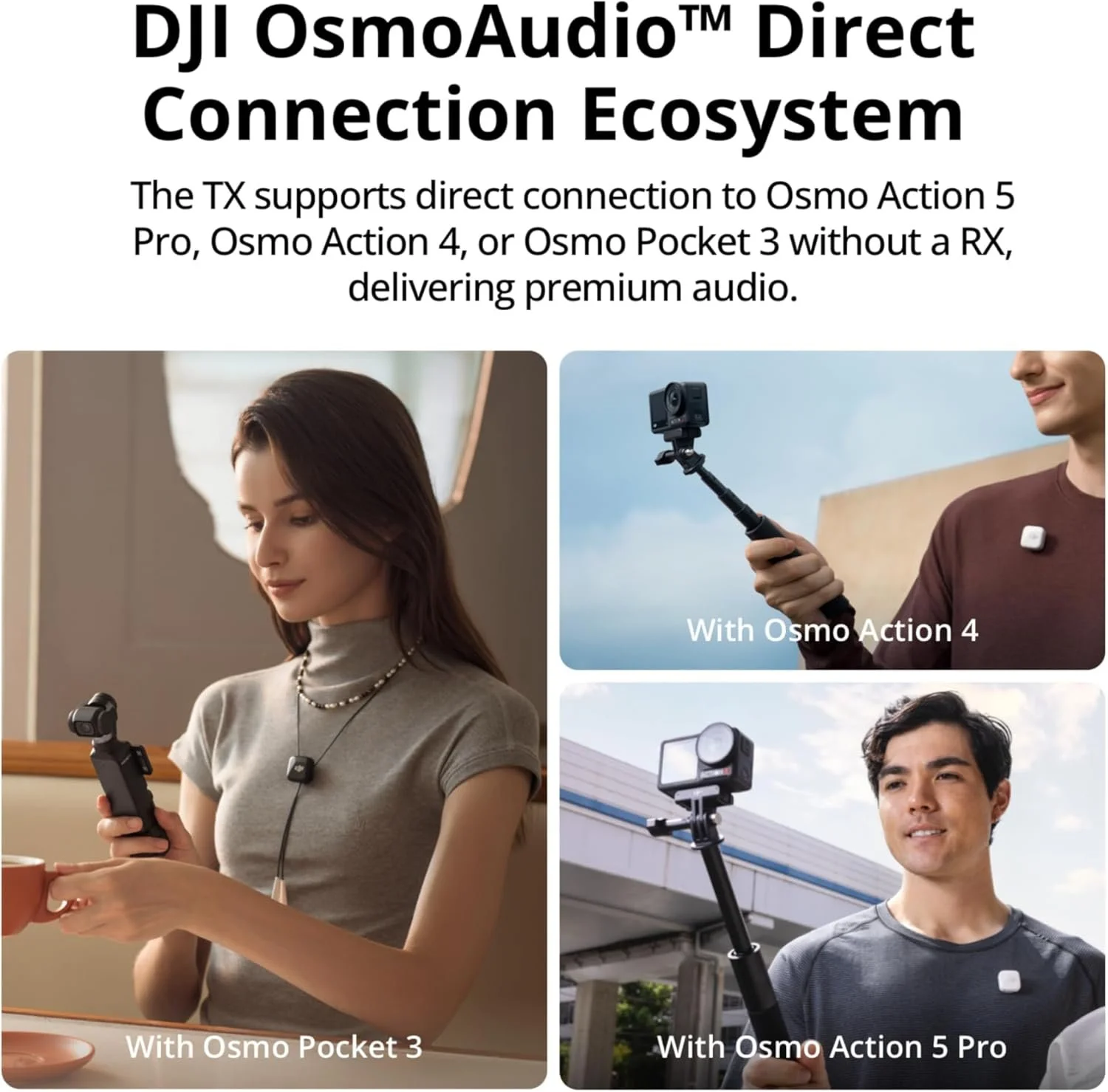 Мікрофонна радіосистема DJI Mic Mini (1 TX + 1 RX ) Black, фото №5 Мікрофонна радіосистема DJI Mic Mini (1 TX + 1 RX ) Black, фото №5