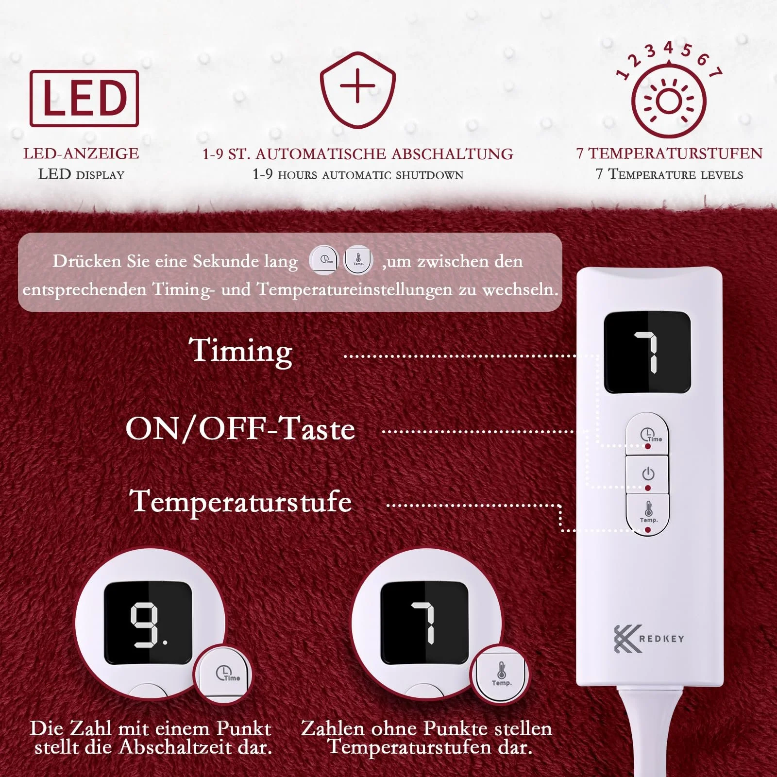 Электрическая простынь REDKEY 160 x 130 см, фото №2 Электрическая простынь REDKEY 160 x 130 см, фото №2