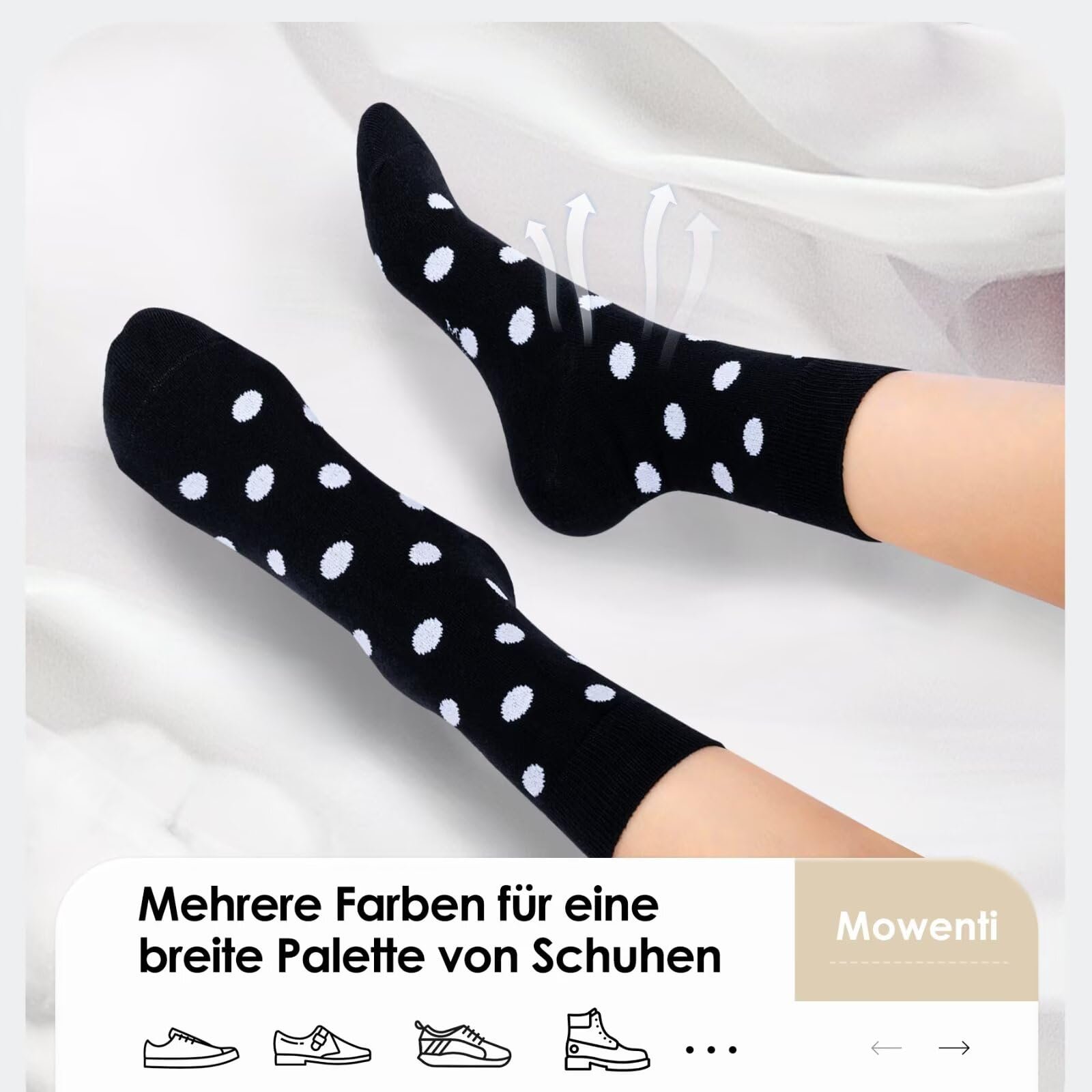 Женские носки 39-42, 35-38 Спортивные носки Черный, полоски, горошек, хлопок, 10 пар, фото №5