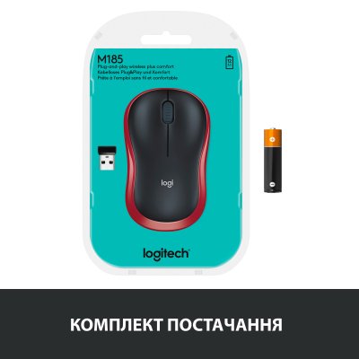 Мышка Logitech M185 red (910-002240), фото №11 Мышка Logitech M185 red (910-002240), фото №11