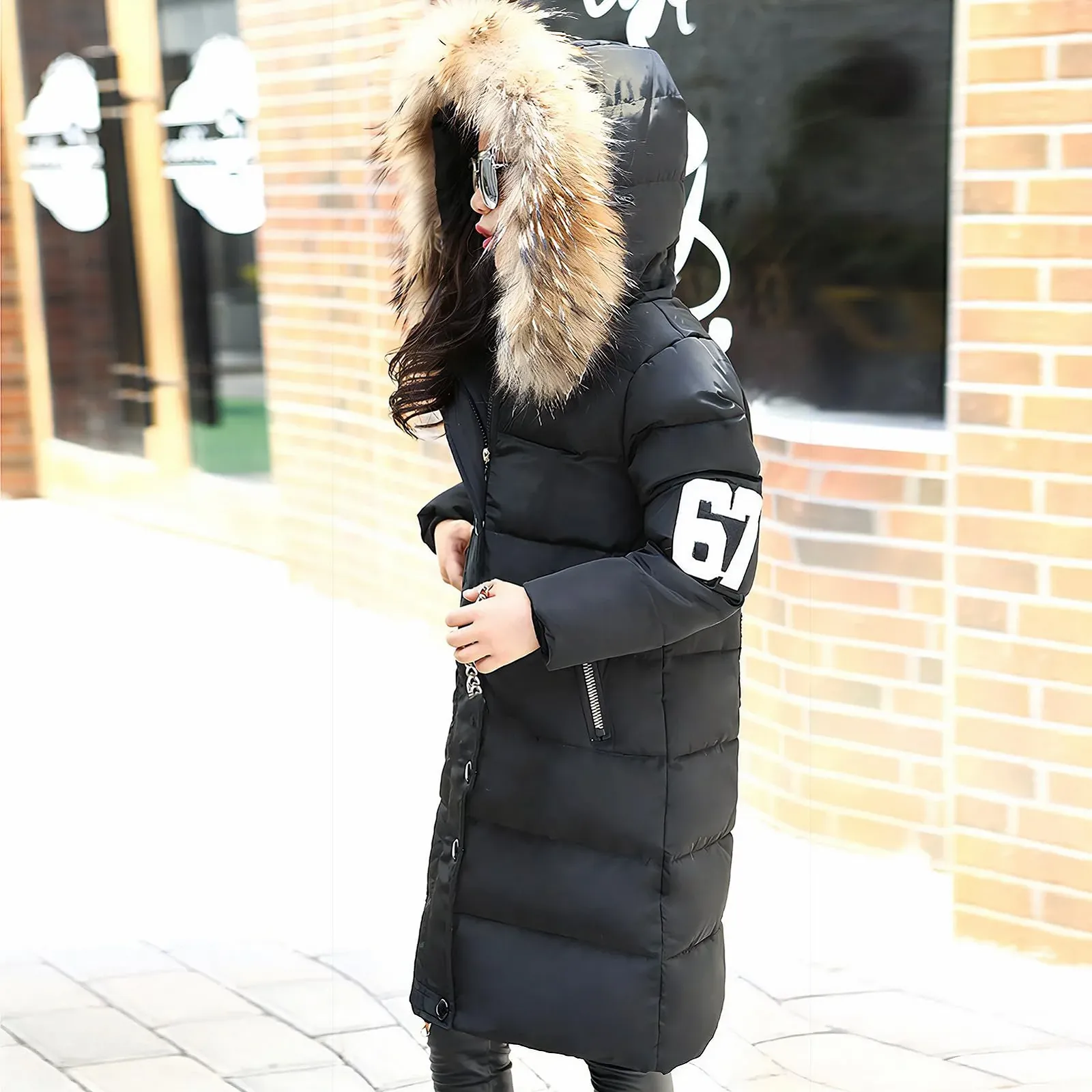 Зимняя Куртка Tilozs для Девочек, Теплая Парка, Зимнее Пальто, Стеганая Куртка с Меховым Капюшоном, Детская Толстая Куртка для улицы, фото №5