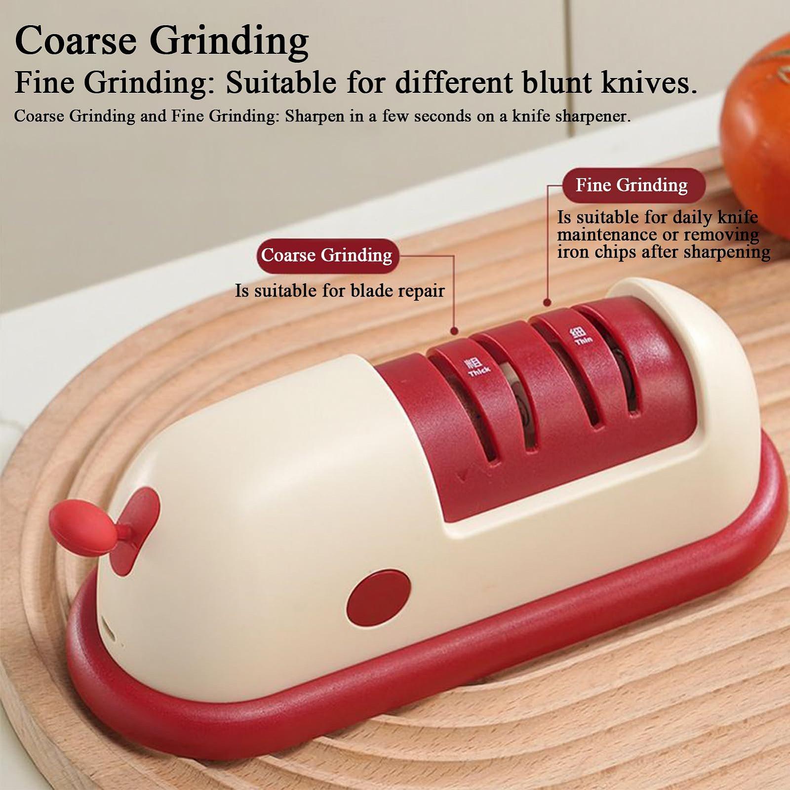 Точилка для ножей и ножниц компактная для нержавеющей стали и керамики двухступенчатая, фото №7