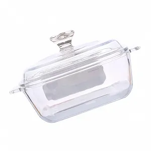 Миска NOLITOY Стеклянная с крышкой Термостойкая Квадратная Белая - Фото 1