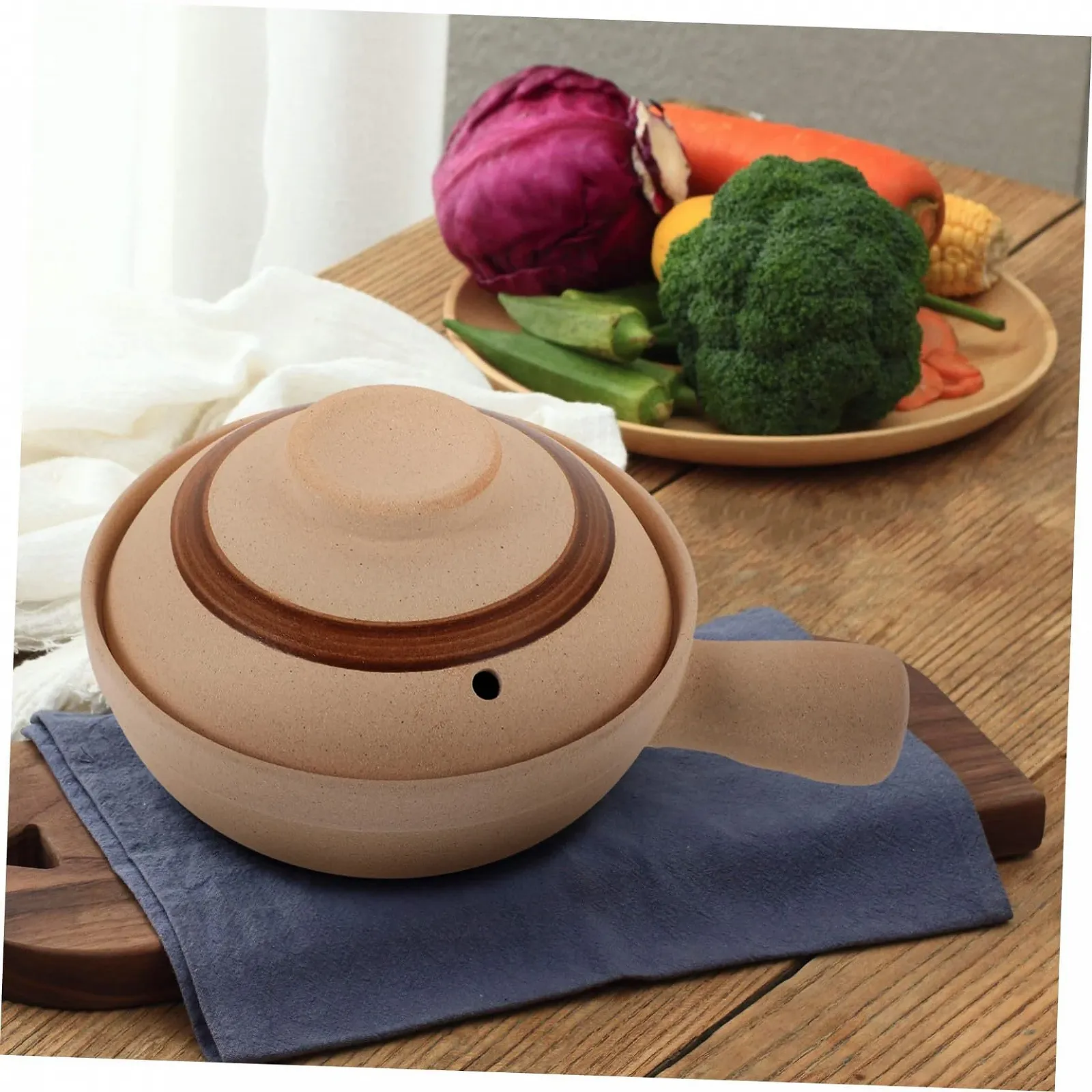 Форма Ківш для запікання керамічний з кришкою та однією ручкою Термостійкий, фото №8