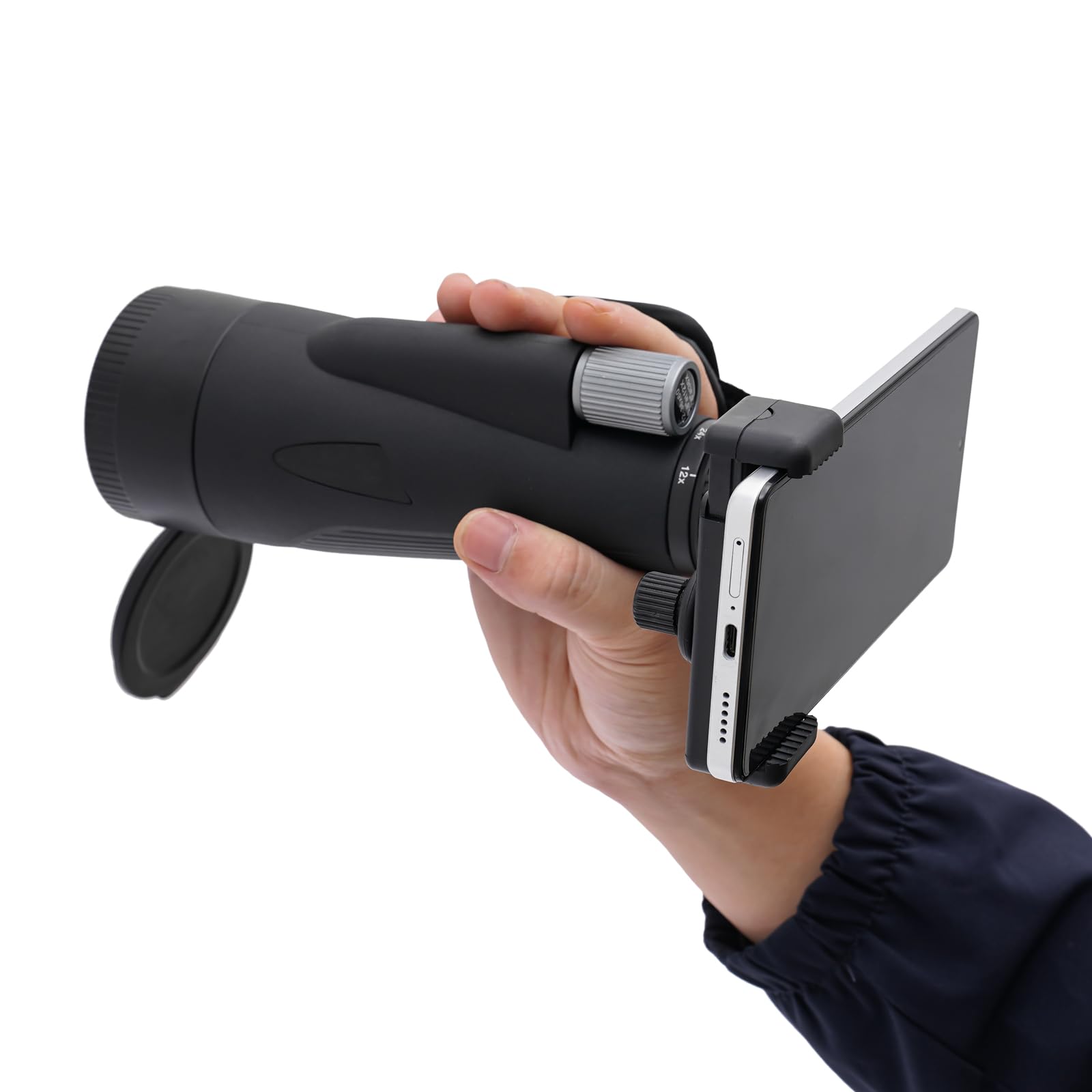 Монокулярний телескоп 12-36x60 з тримачем для штатива чорний, фото №7