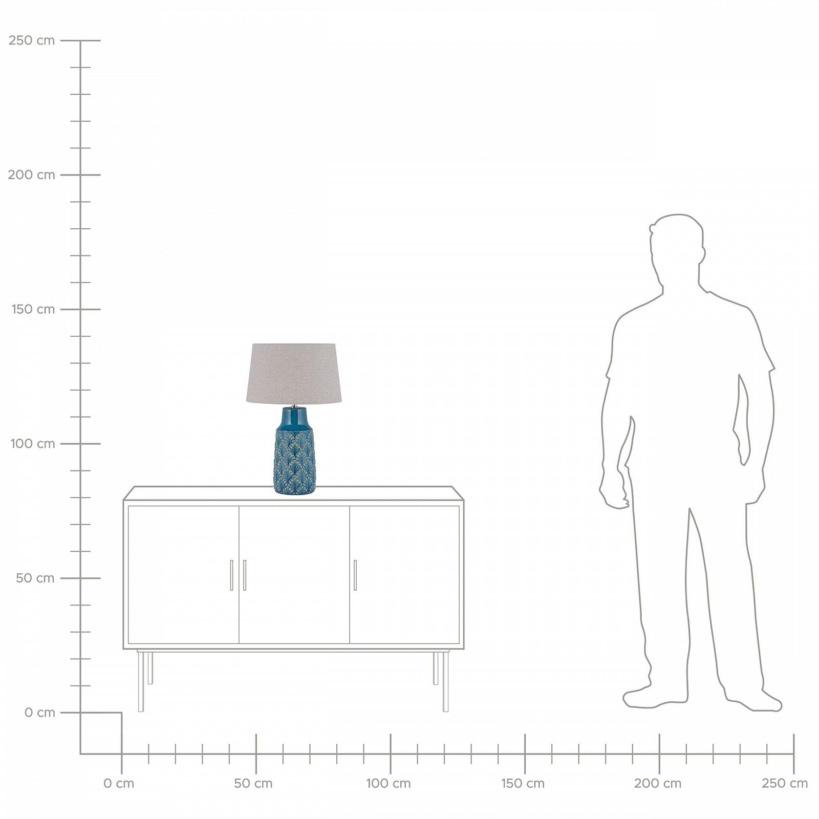 Настільна лампа Beliani Thaya Ceramic Polyester E27 Blue, фото №6