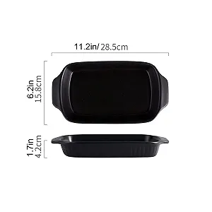 Набір форм для запікання керамічні прямокутні для тортів та лазаньї Чорний synthetic.ua - Фото 1