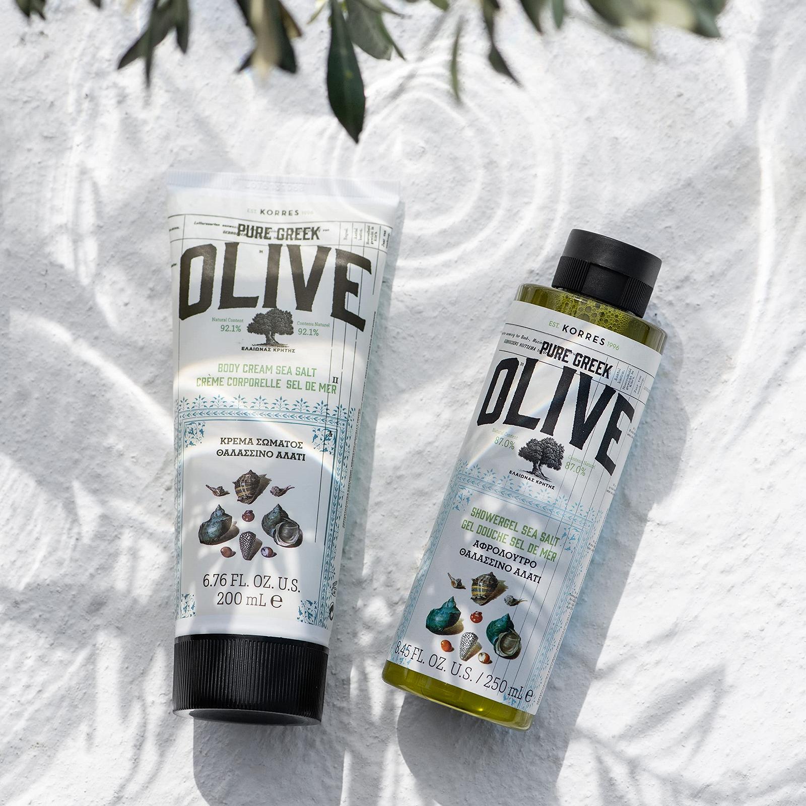 Гель для душа KORRES Olive Sea Salt увлажняющий с оливковым маслом Extra Virgin веганский 250 мл 2 шт. в упаковке, фото №7