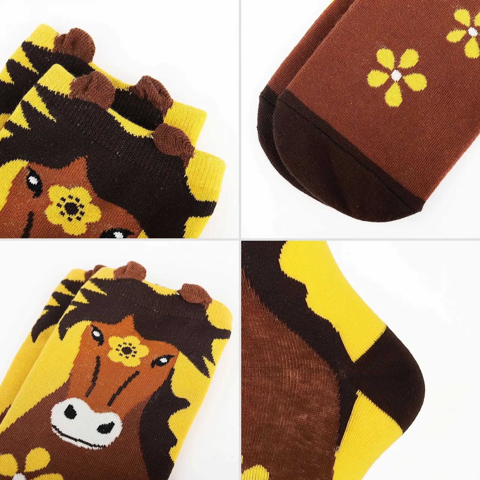 Носки Jeasona Женские 5 пар Размер 35-42 Цветные Хлопковые С Животным Принтом Милые, фото №3