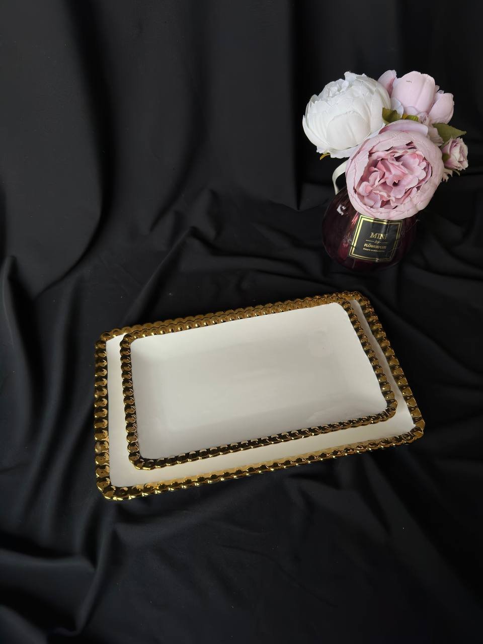 Набір 2 шт блюда порцеляна із золотою оконтовкою, фото №1 Набір 2 шт блюда порцеляна із золотою оконтовкою, фото №1