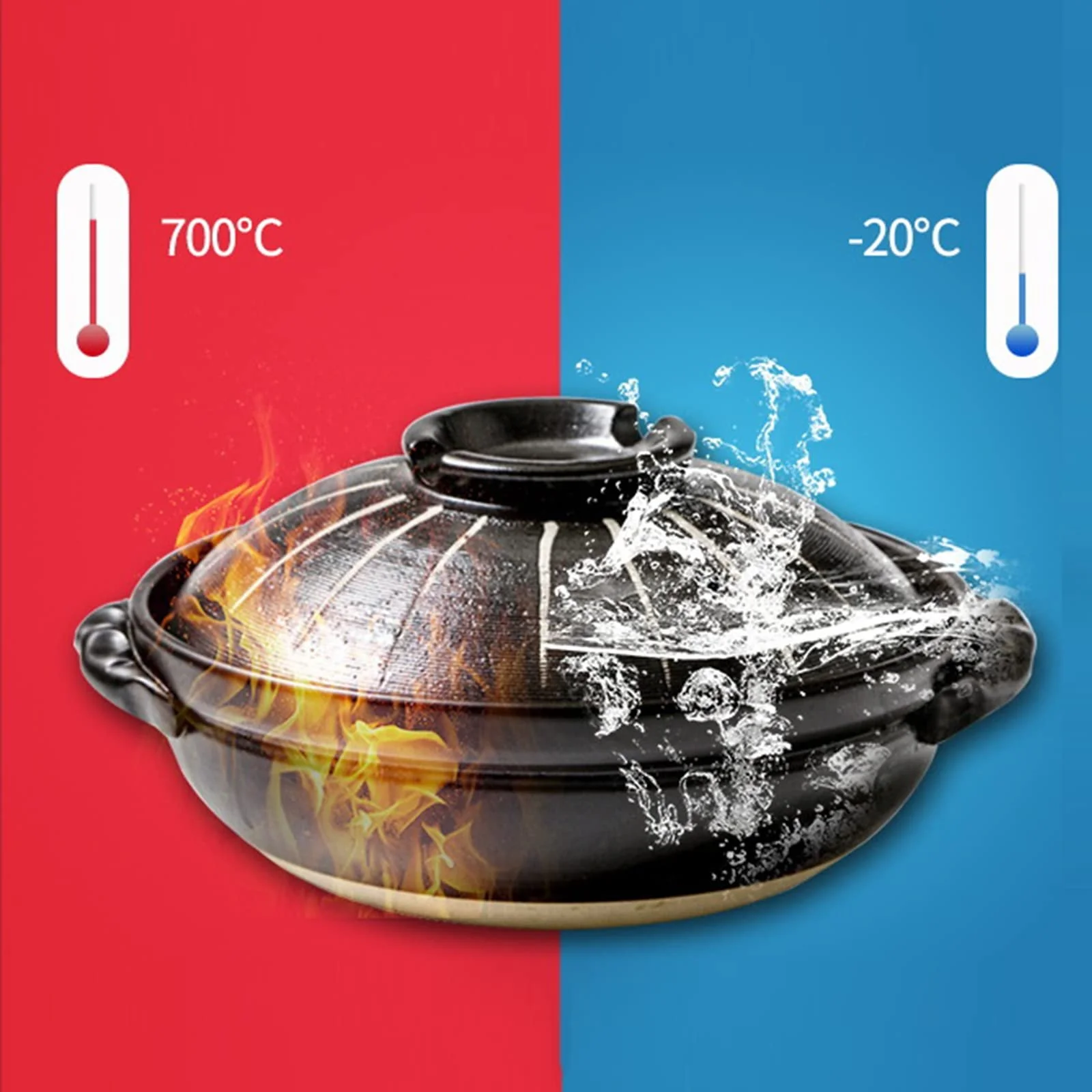 Кастрюля керамическая Donabe 0.9 л с крышкой японская из глазурованной керамики, фото №4