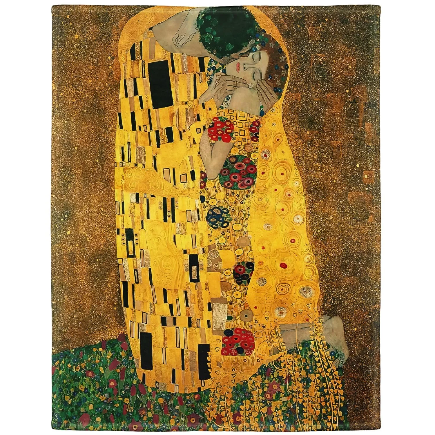 Плед YISUMEI Gustav Klimt The Kiss М'який Фланелевий Фліс 150 x 200 см, фото №1