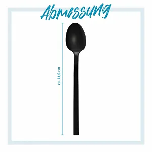 Ложки кофейные GRÄWE Lisbon, набор 6 шт, черные, ложки чайные, нержавеющая сталь с титановым покрытием, ложка для торта, ложка для мокко, ложка для сахара, маленькая ложка, полированная, можно мыть в посудомоечной машине synthetic.ua - Фото 1