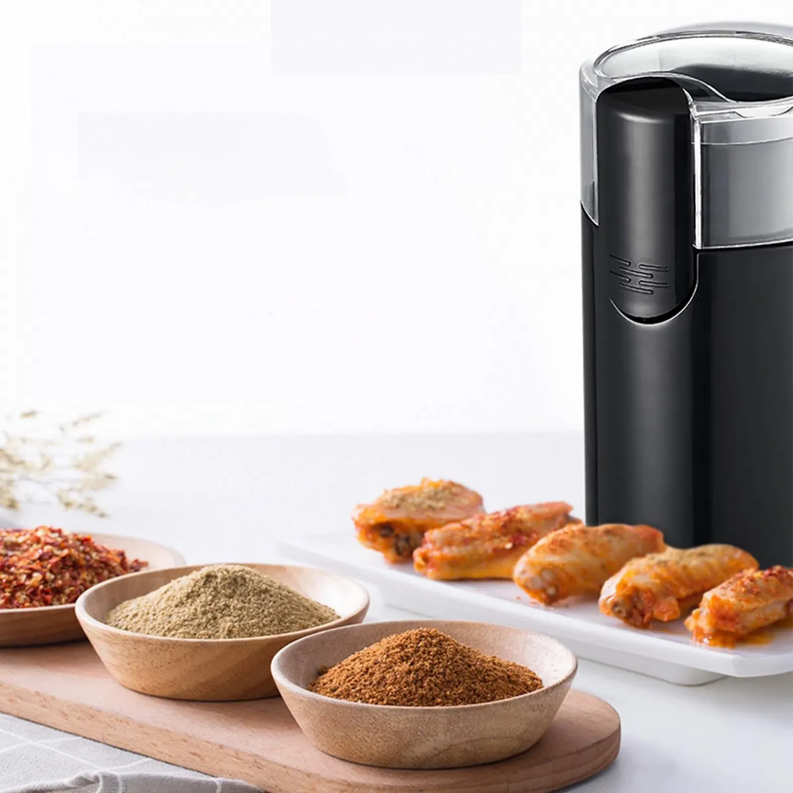 Електрична кавомолка Electric Grinder з нержавіючої сталі для подорожей з щіткою для зерен, продуктів, горіхів, Cold Brew Cafe, кухні, дому, подорожей, фото №9