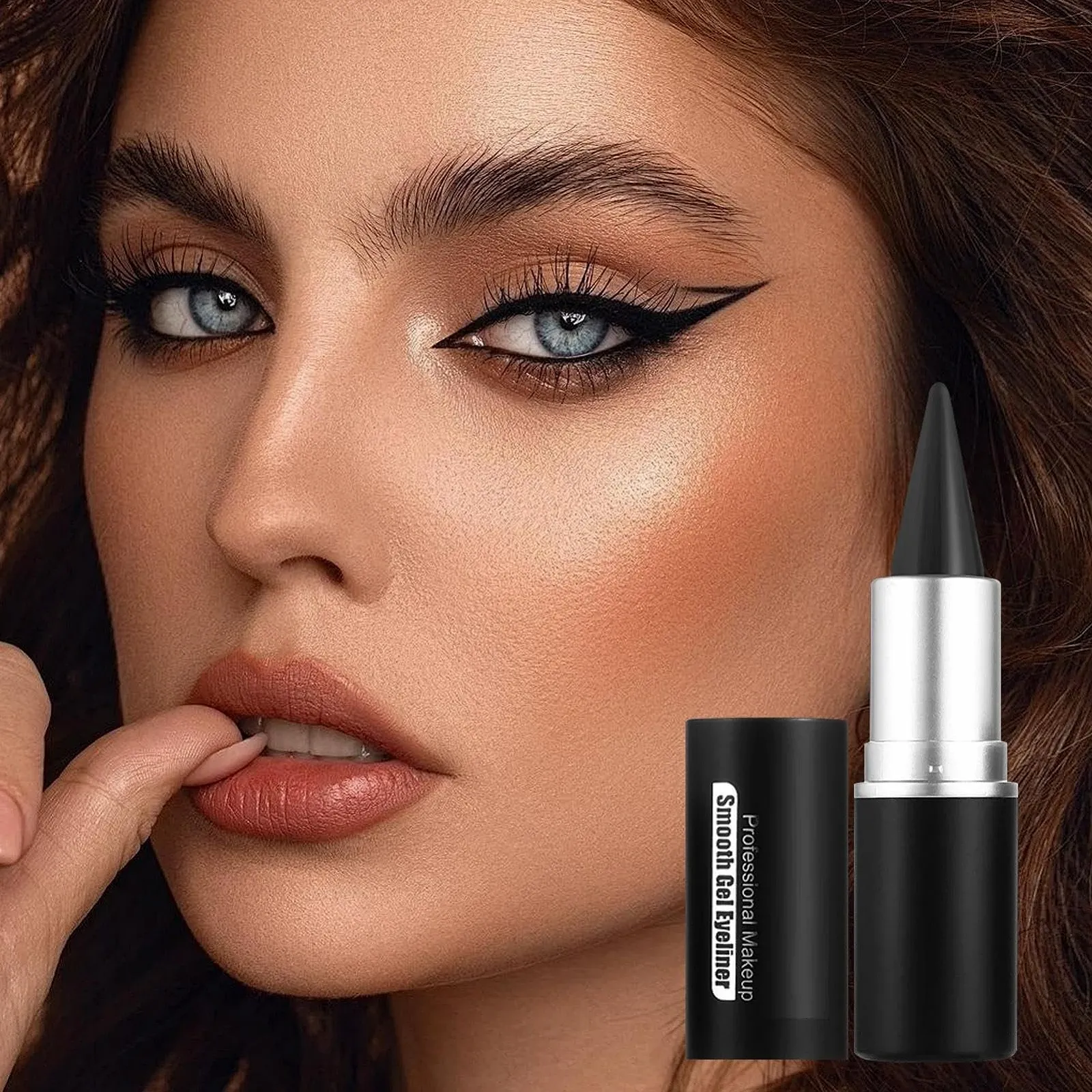 Карандаш-гель для глаз Стойкий Быстросохнущий Водостойкий Черный, фото №4