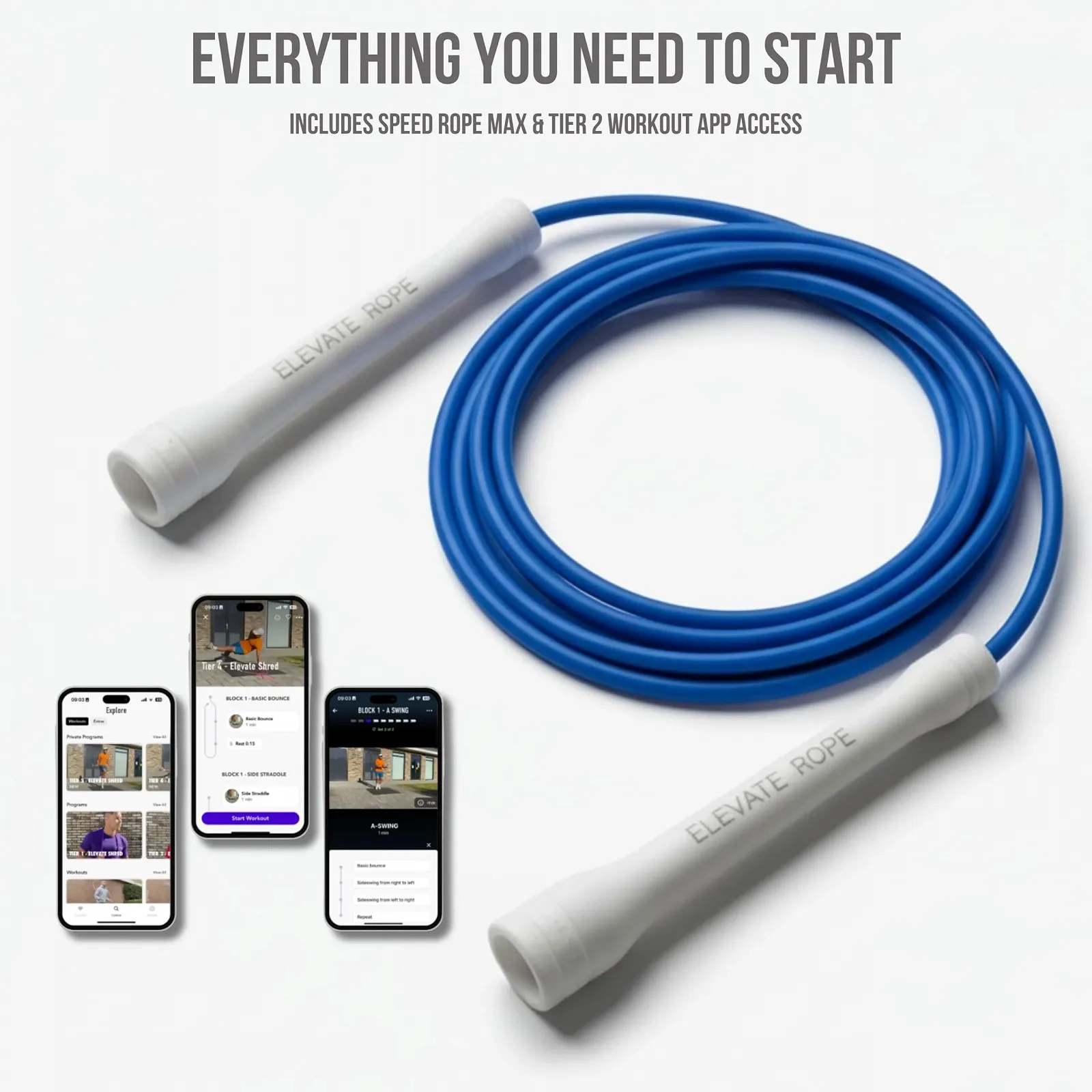 Скакалка Elevate Speed Rope MAX Професійна PVC Нейлонове осердя 5 мм 3 м, фото №2