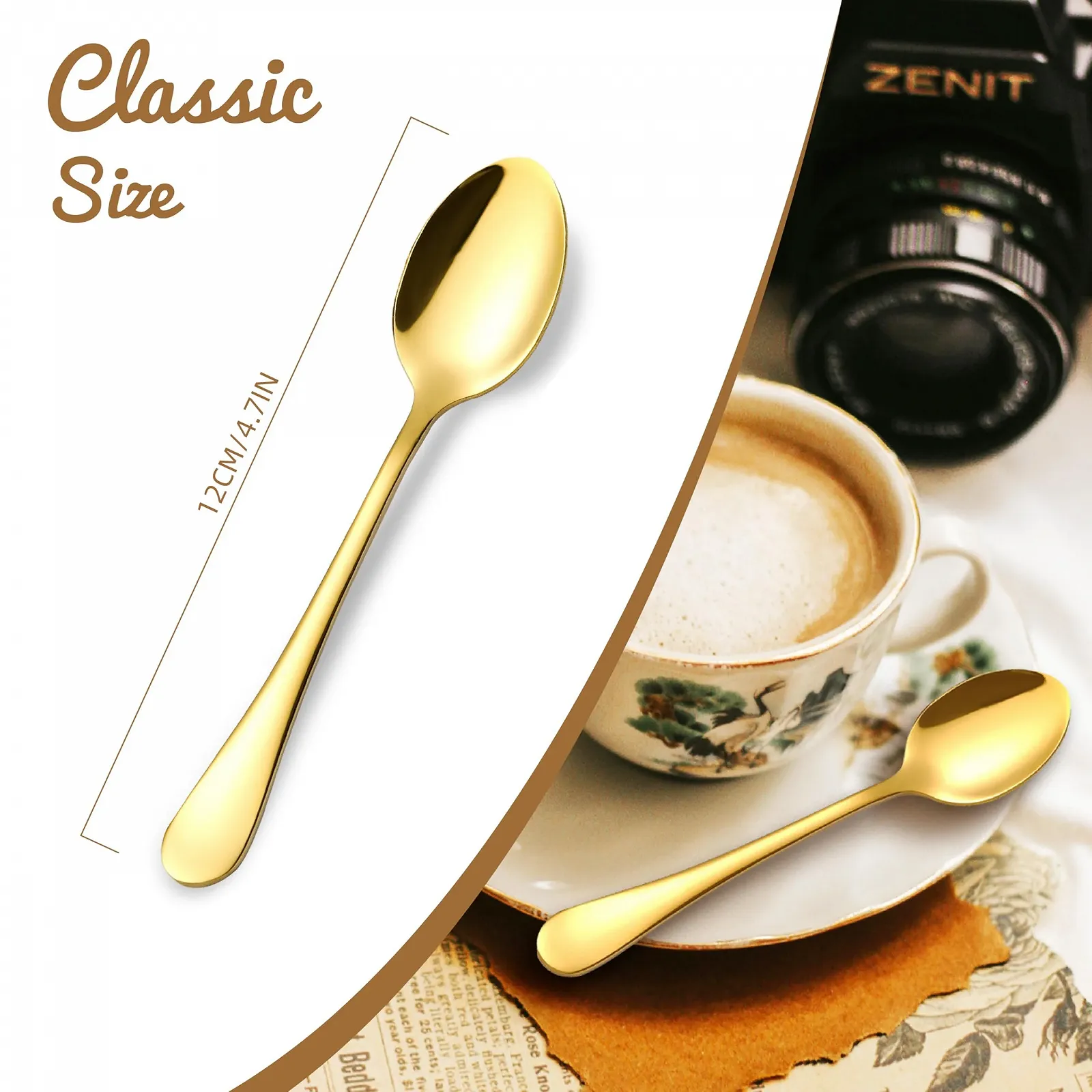 Ложки чайні Brand Series Model Gold, набір 6 штук, 12 см, фото №2 Ложки чайні Brand Series Model Gold, набір 6 штук, 12 см, фото №2