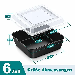 Форма для запекания Homikit с крышкой квадратная нержавеющая сталь с антипригарным покрытием Черная synthetic.ua - Фото 1