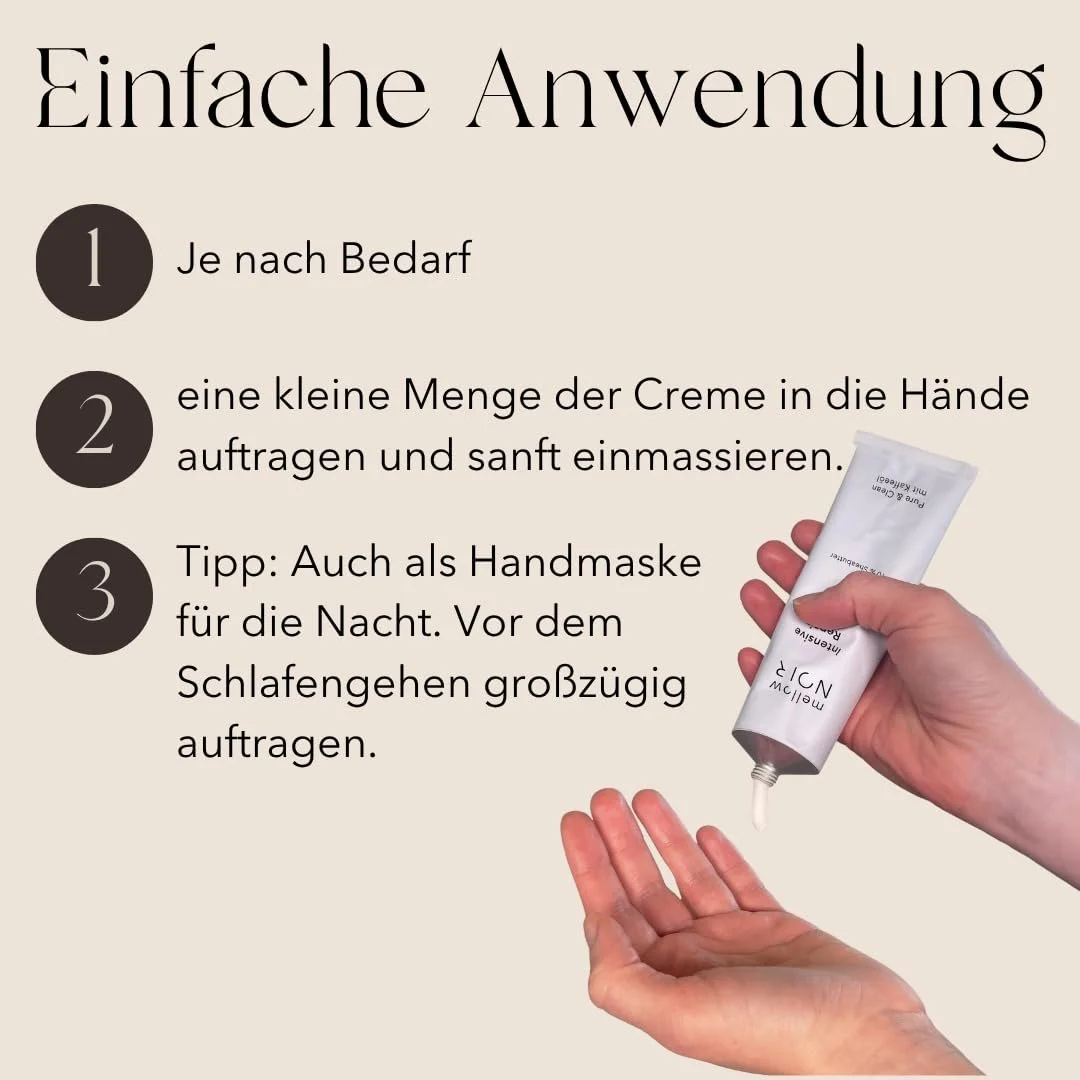 Крем для рук и ногтей mellow NOIR Intensive Repair 100 мл, фото №4 Крем для рук и ногтей mellow NOIR Intensive Repair 100 мл, фото №4