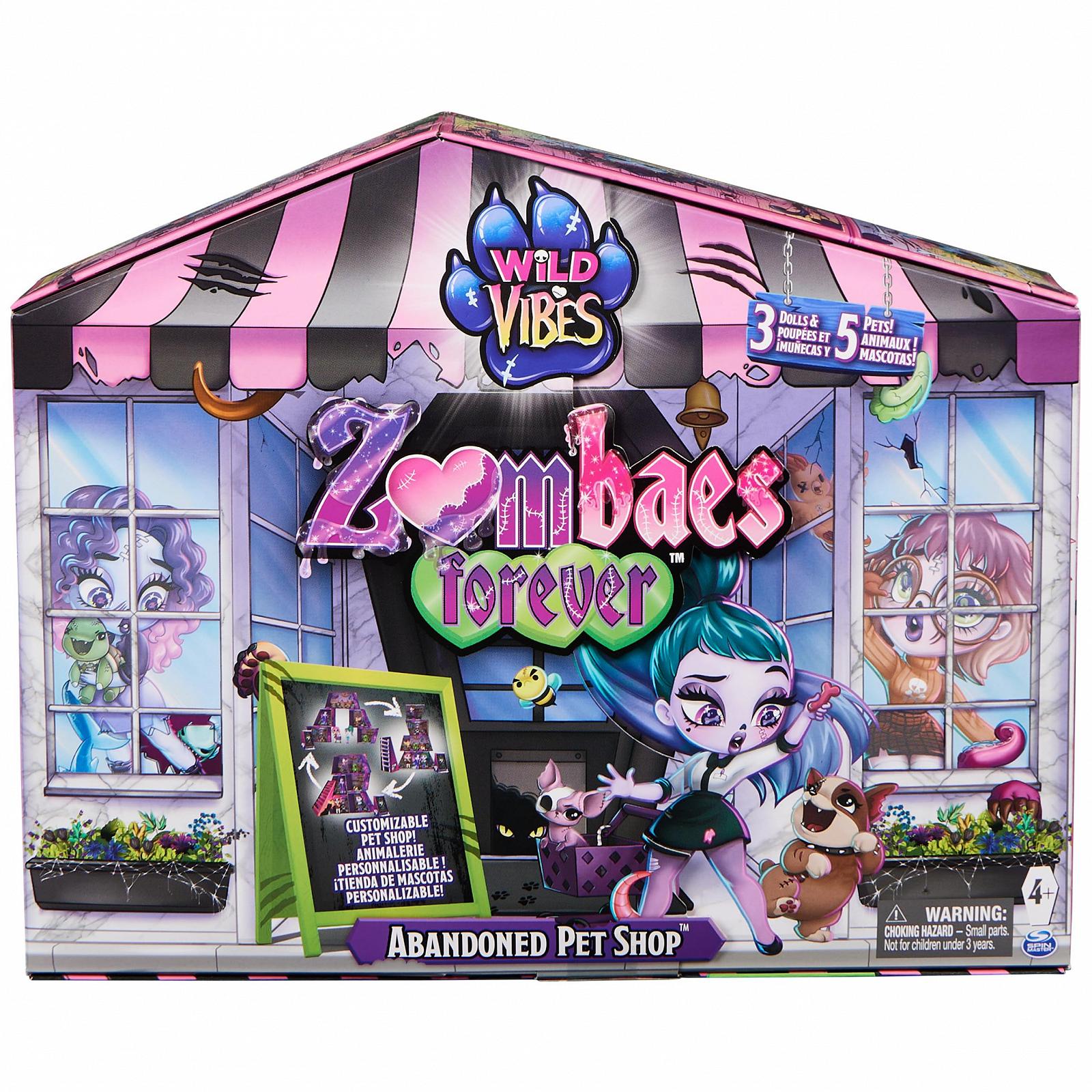 Ляльковий набір Zombaes Forever Wild Vibes Abandoned Pet Shop Personalised Dollhouse 3 Special Zombie Dolls and Accessories 5 Pets, фото №2