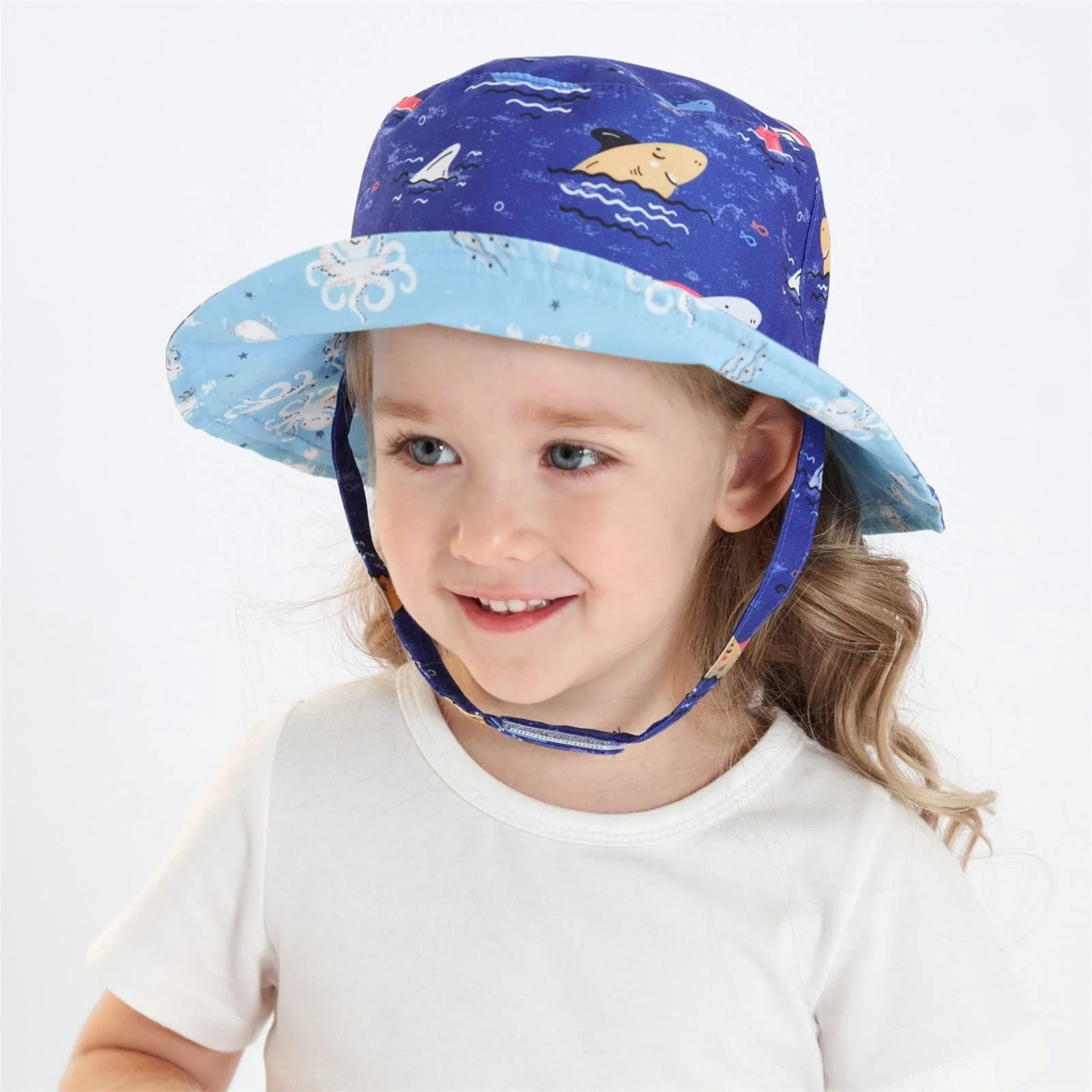 Бейсболка Glücksvogel детская с широкими полями и защитой от УФ с узором, фото №4