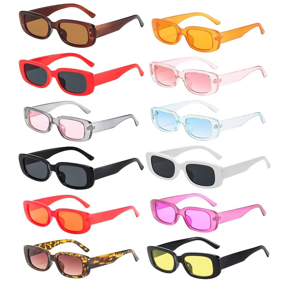 Набор женских винтажных прямоугольных очков AVCXEC, 12 шт., фото №1