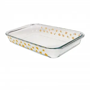 Противень стеклянный TOPBATHY прямоугольный, прозрачный, термостойкий - Фото 1