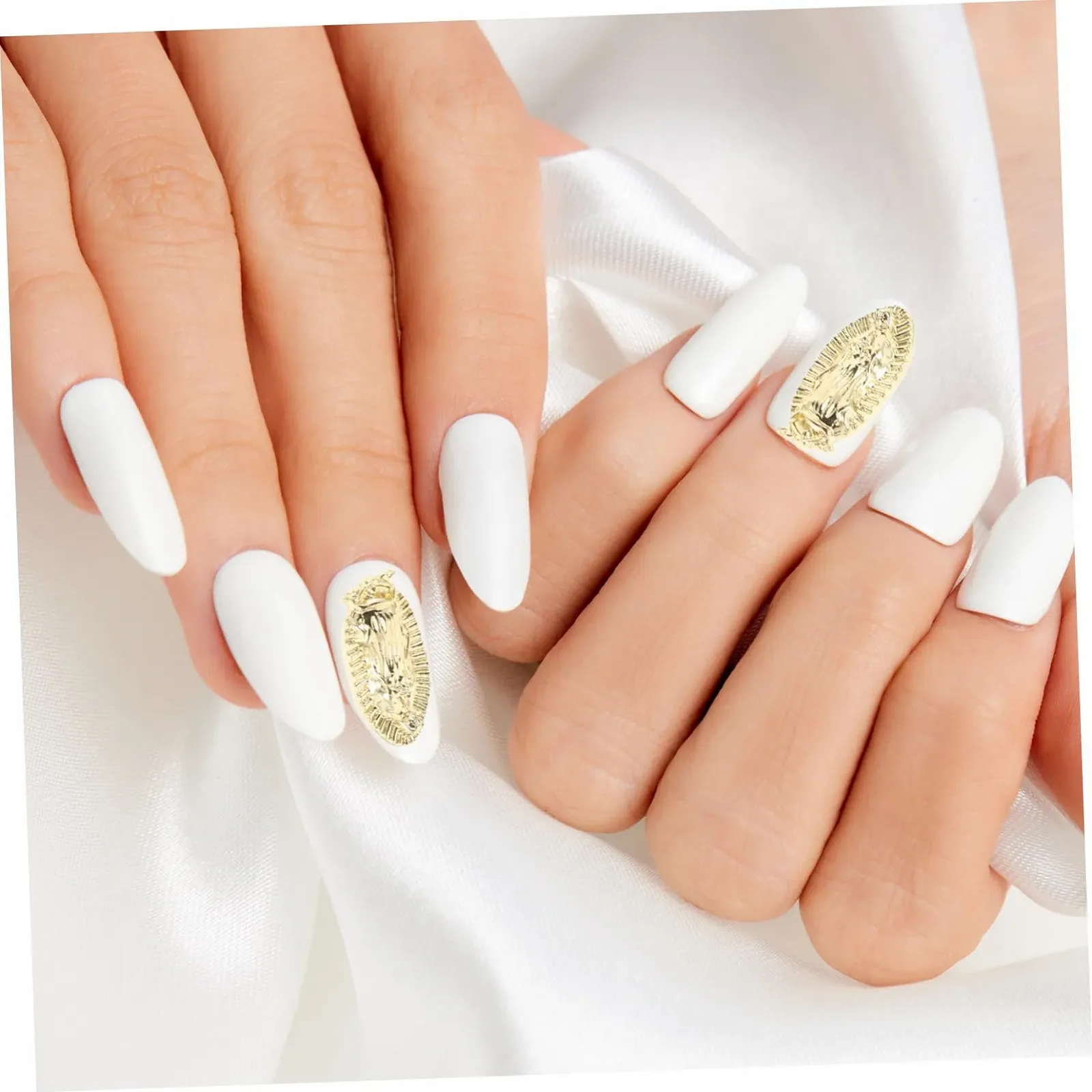 Прикраси для манікюру Метал Healvian Модні Діва Золотий, фото №7