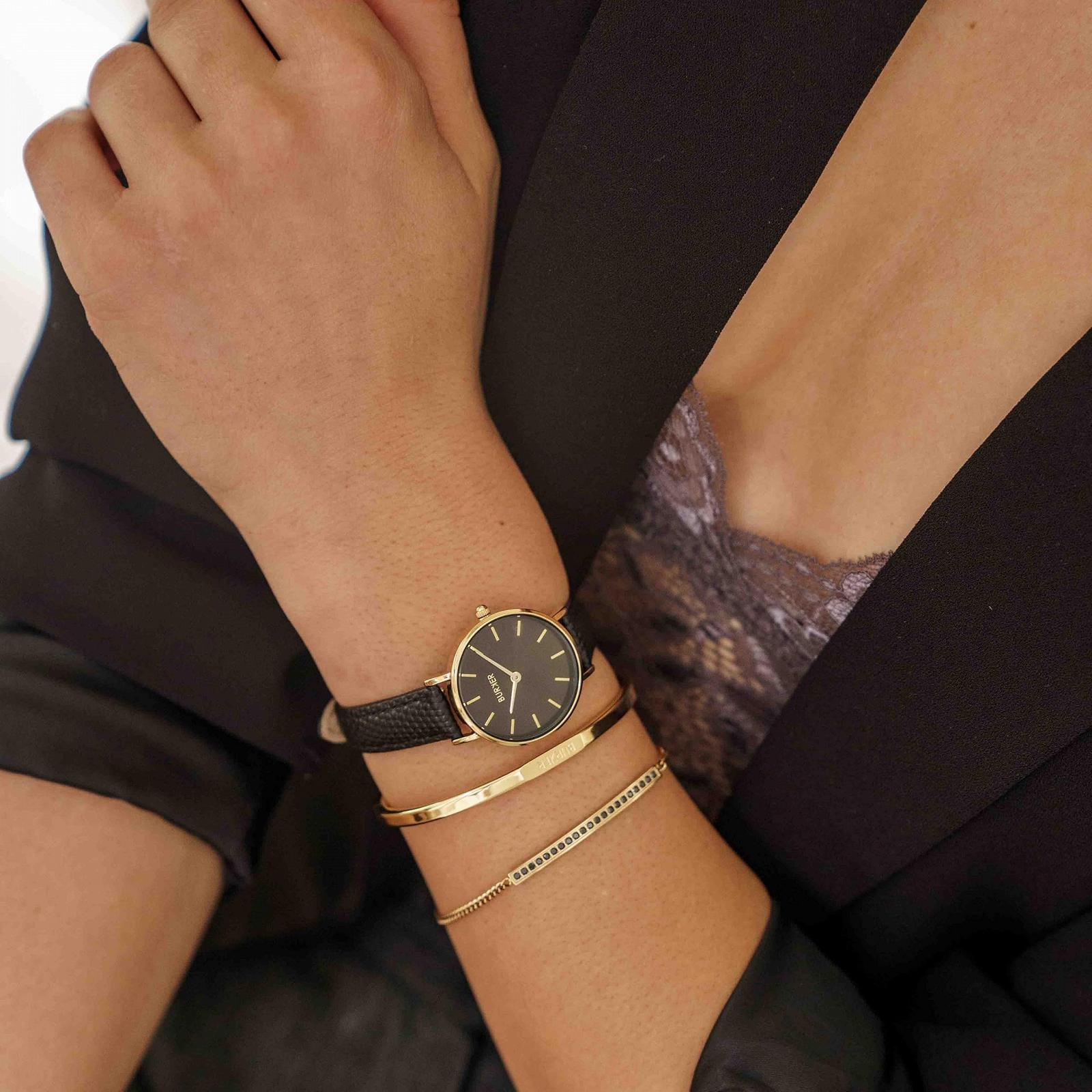 Женские часы Кварцевые BURKER Ruby Petite Аналоговые 28 мм Золотой Черный Серебряный, фото №6