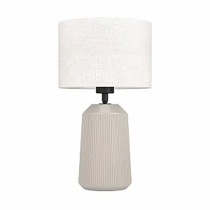 Настольная лампа EGLO Capalbio Керамическая Текстиль E27 Песочно-белая 41 см synthetic.ua - Фото 1