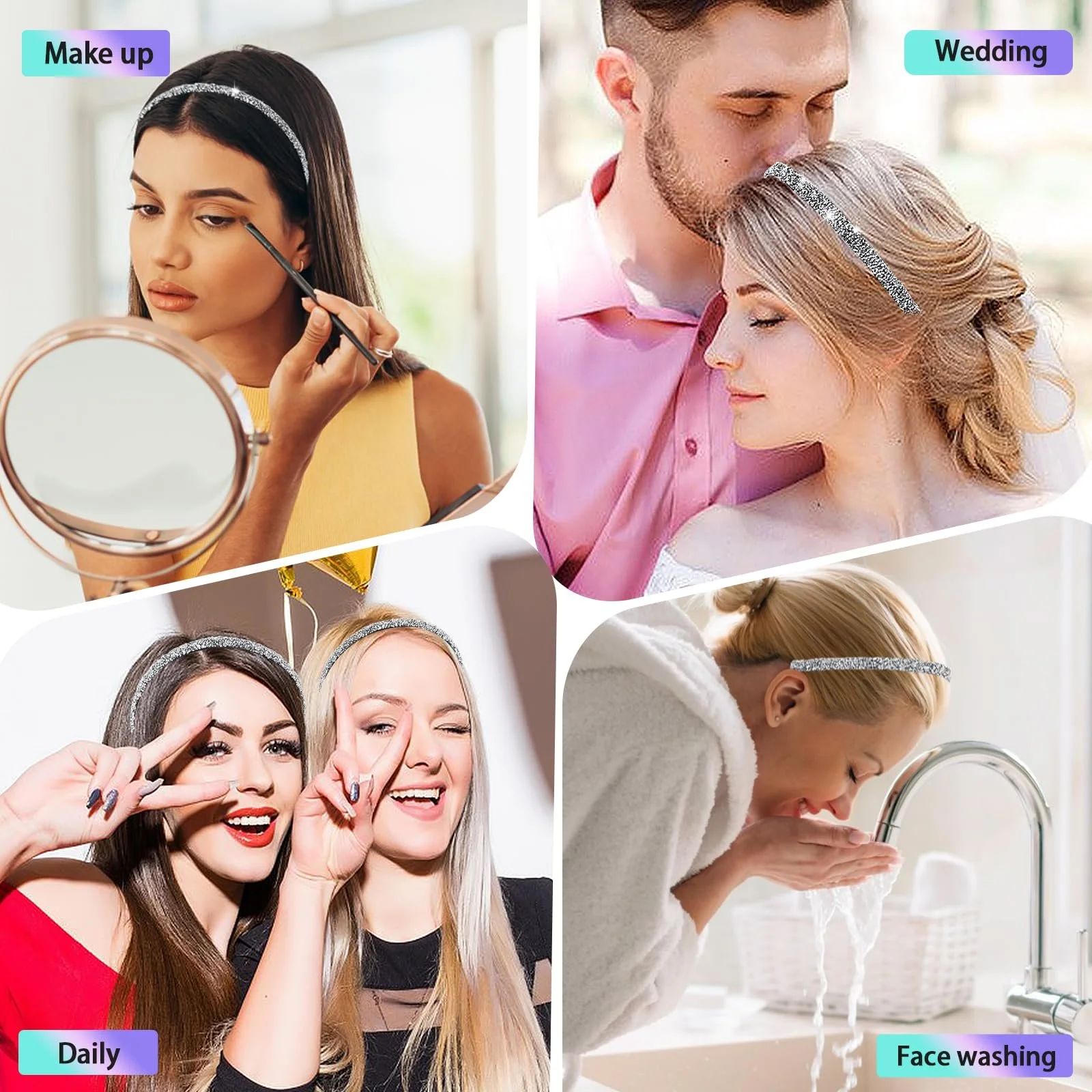 Обруч для волос Стразы для женщин, фото №3