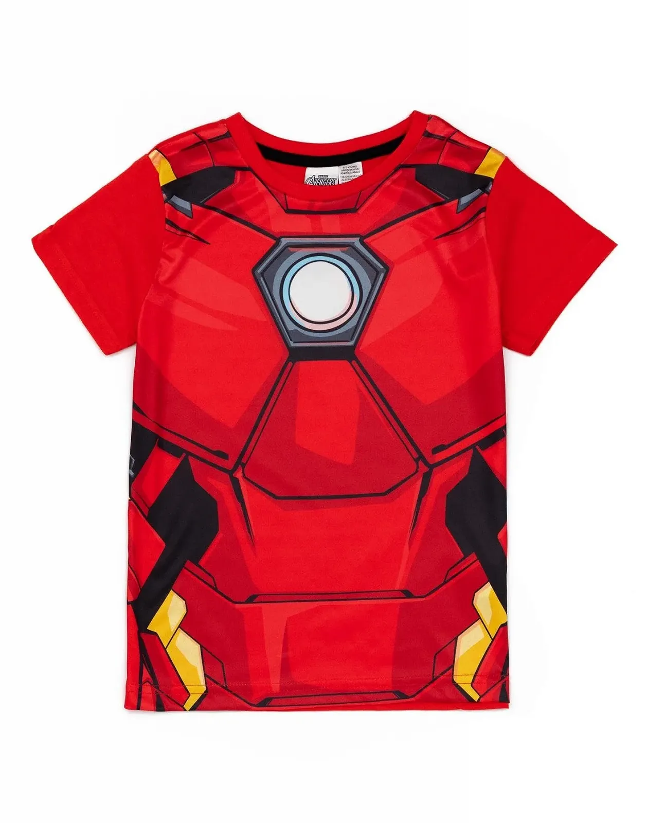 Комплект піжами для хлопчиків Marvel Iron Man, футболка та шорти, червоний, фото №2