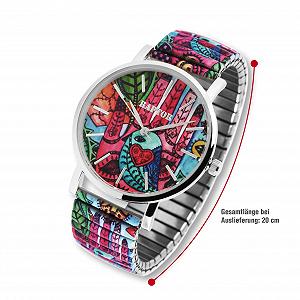 Женские часы Raptor Colourful Edition Аналоговые кварцевые, разноцветный принт synthetic.ua - Фото 1