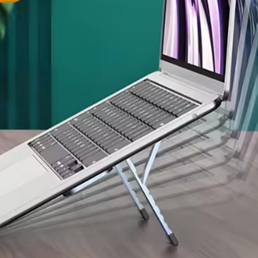 Подставка для ноутбука Металлическая Мини Складная Регулируемая Портативная для ноутбуков 10-17 дюймов Silver, фото №6