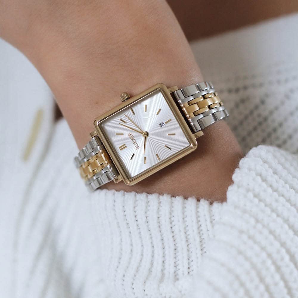 Женские часы Квадратные BURKER Daisy Аналоговые Кварцевые 28 мм Золотой, Серебряный, Браслет, фото №5 Женские часы Квадратные BURKER Daisy Аналоговые Кварцевые 28 мм Золотой, Серебряный, Браслет, фото №5