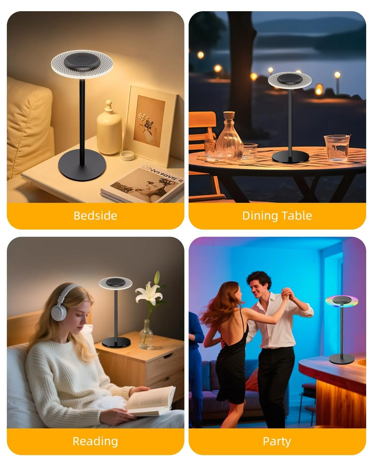 Настільна лампа LED Бездротова Акумуляторна 2200 mAh RGB IP54, фото №7