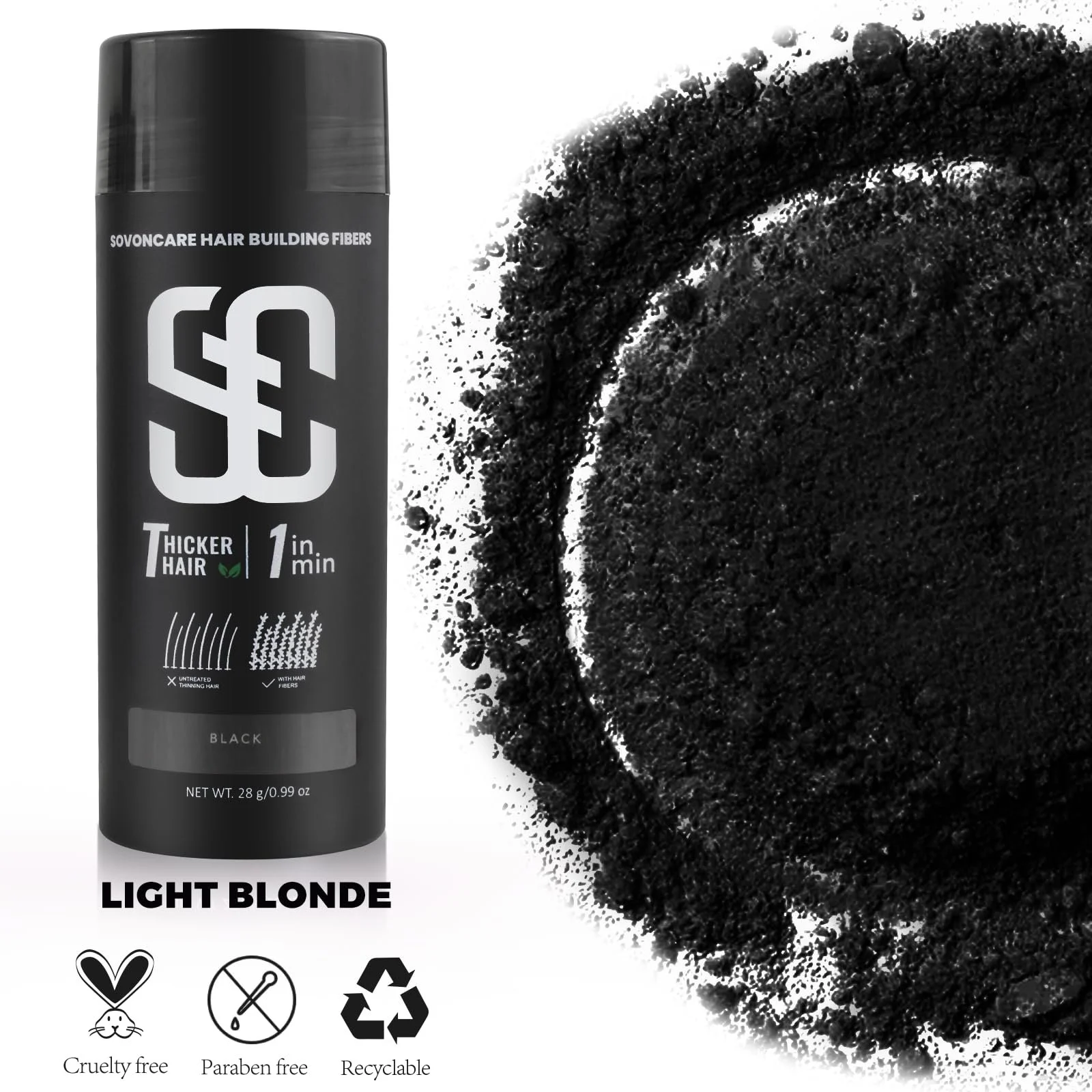 Пудра для волосся Scattered Hair для стоншеного волосся, натуральна невидима пудра для коренів (Чорний), фото №7