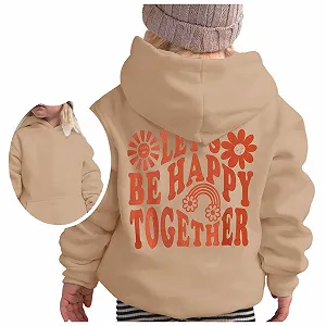 Худи для девочек с принтом, с капюшоном и карманами, идеальный зимний вариант, размер 152 synthetic.ua - Фото 1