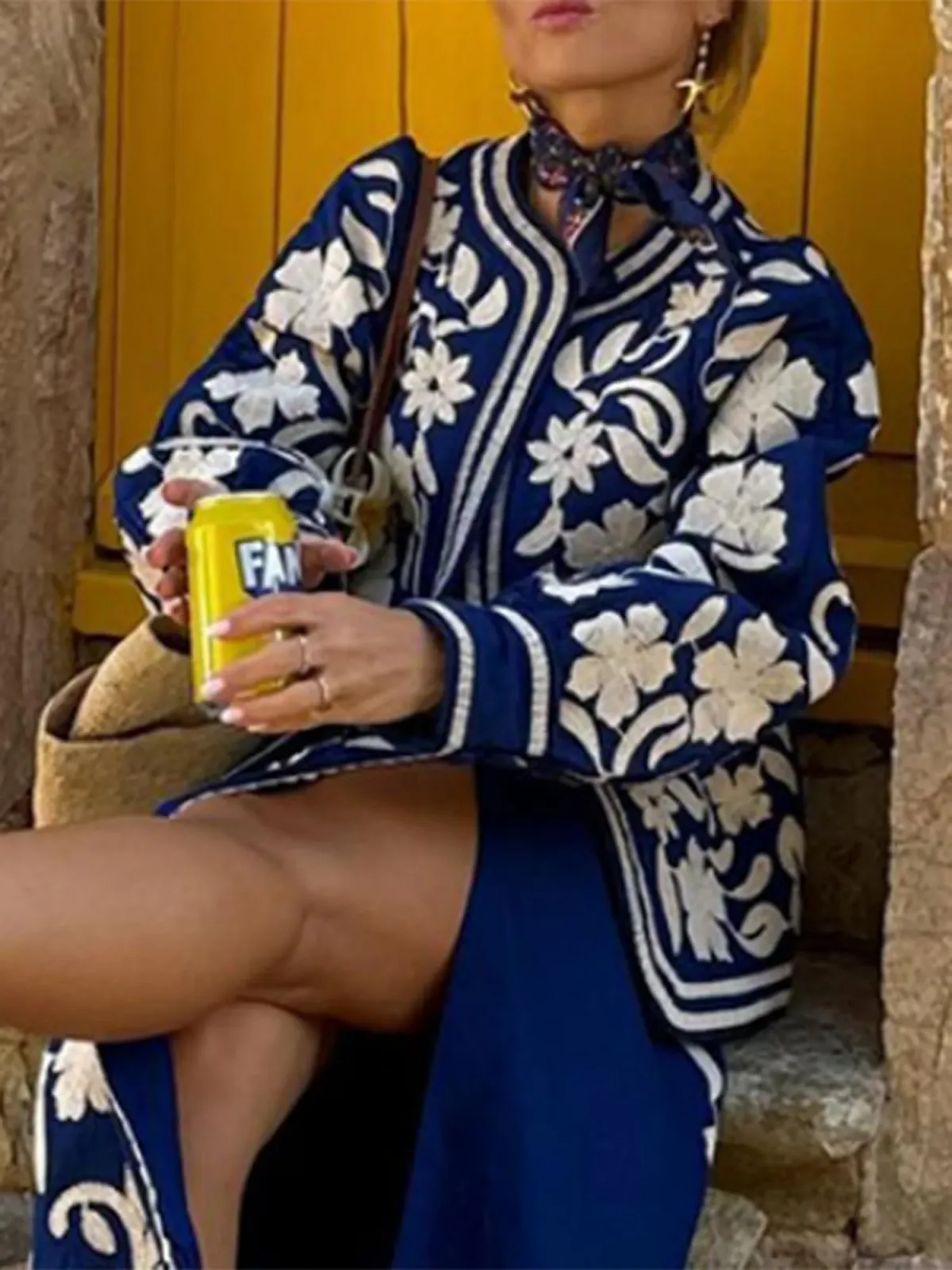 Жіноча куртка SANSIWU Квіткова укорочена, фото №4