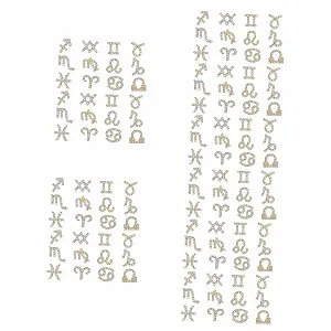Украшения для ногтей Healvian, 120 шт., знак зодиака, наклейки для ногтей, стразы для ногтей, металлические украшения - Фото 1