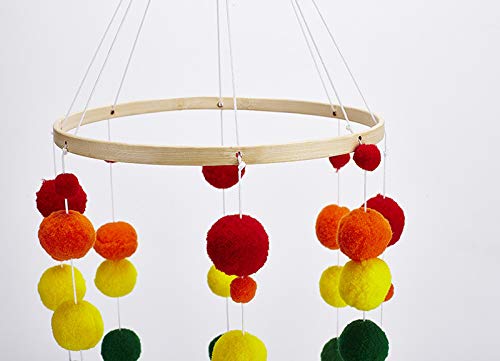 Мобиль Moonvvin для детских кроваток Felt Ball Wind Chime Bed Bell Rattle Toy Hanging Ornaments Photo Props, фото №5