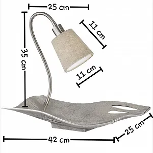 Настольная лампа Fruit Bowl 42 см LED Текстильный плафон Серебристая synthetic.ua - Фото 1