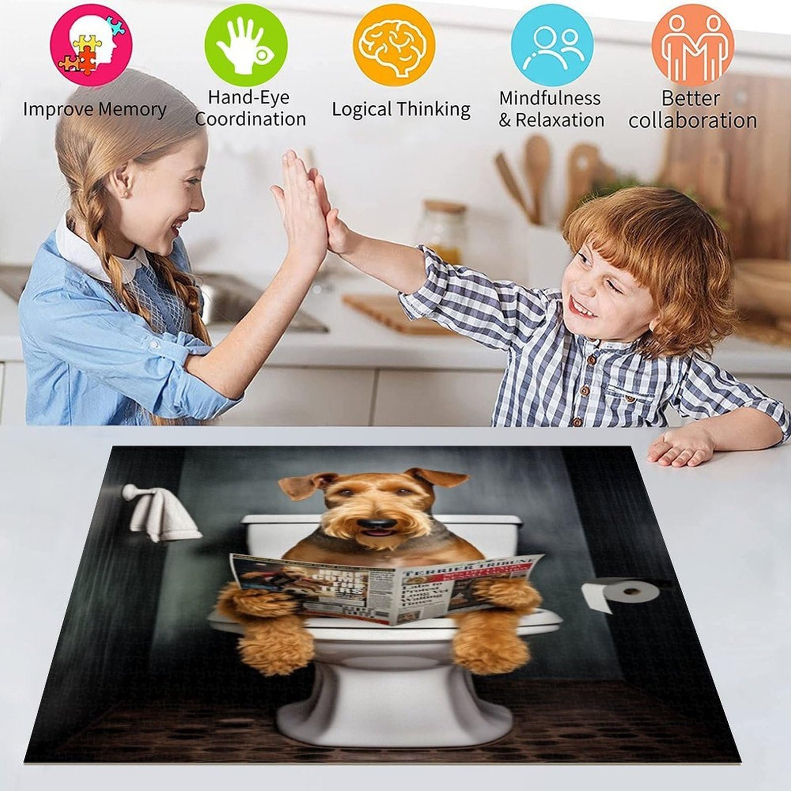 Пазл Airedale Terrier on the Toilet 1000 елементів 26 x 38 см, фото №5 Пазл Airedale Terrier on the Toilet 1000 елементів 26 x 38 см, фото №5