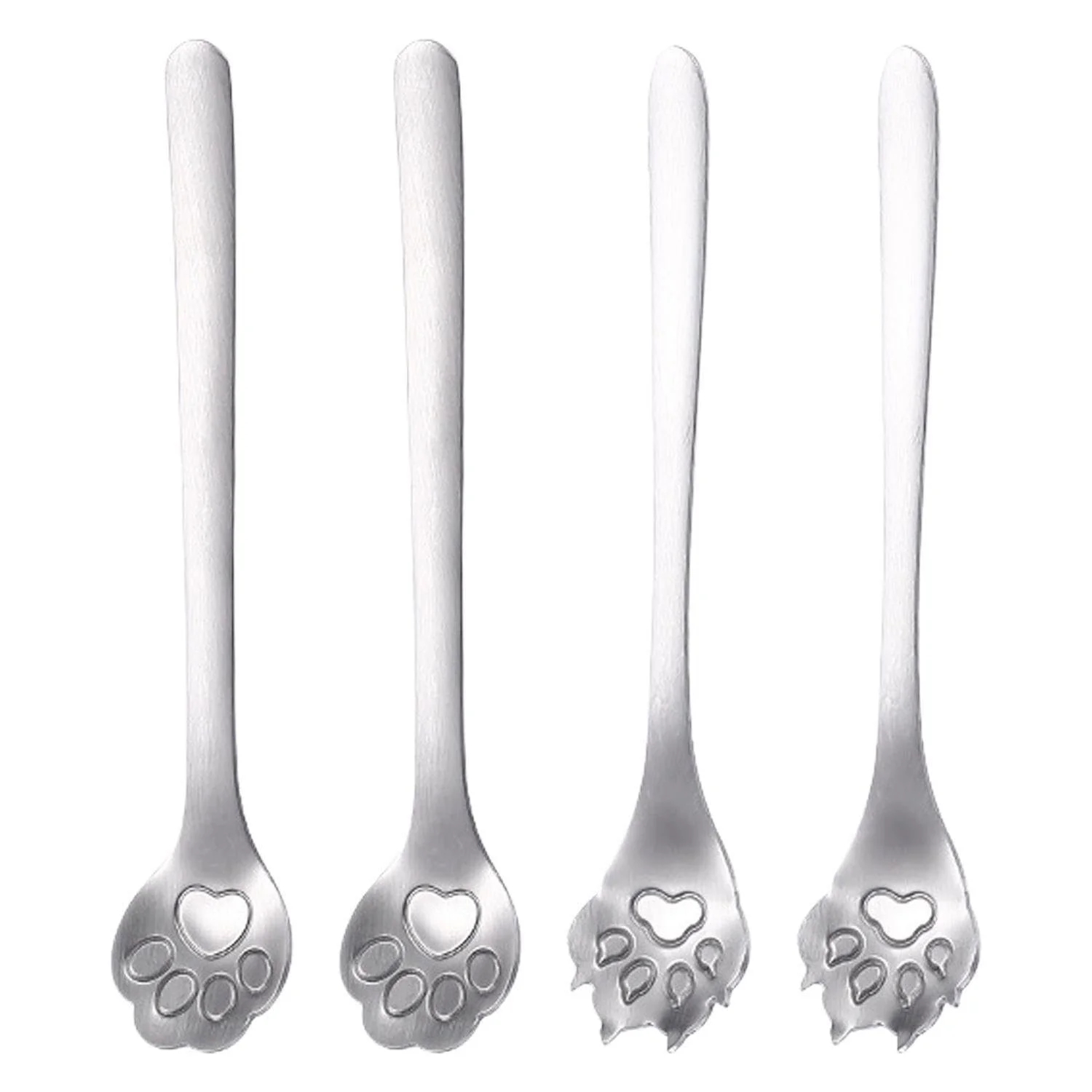 Ложка Cat Paw Brandless 2 шт, Ложка Dog Paw Brandless 2 шт, нержавеющая сталь, милые столовые приборы, фото №1