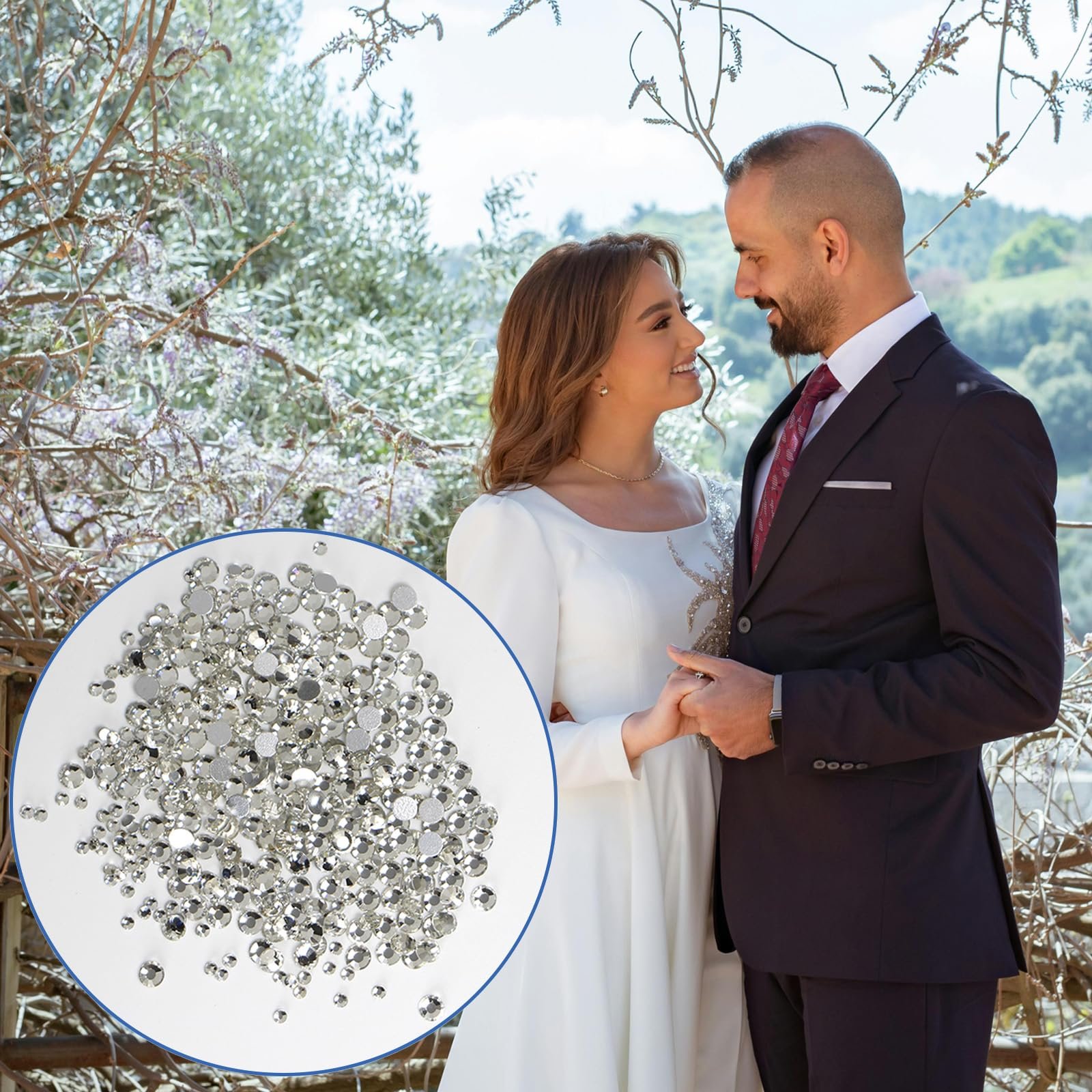 Кристальные Стразы для ногтей 2880 шт, 2 мм/4 мм Плоские Стразы, Серебряные Круглые Плоские Декоративные Камни для Ногтей (Серебряные), фото №5