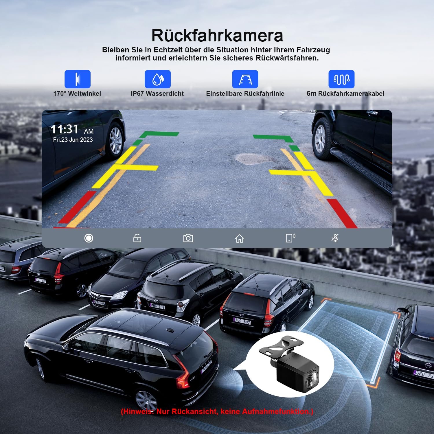Автомобильный дисплей Avylet 9.26 дюймов Wireless Carplay для Apple Carplay & Android Car, Портативное автомобильное радио Carplay с камерой заднего вида IP67, OTA обновления, GPS навигация, Bluetooth 5.0, Mirror Link, FM/AUX, фото №3