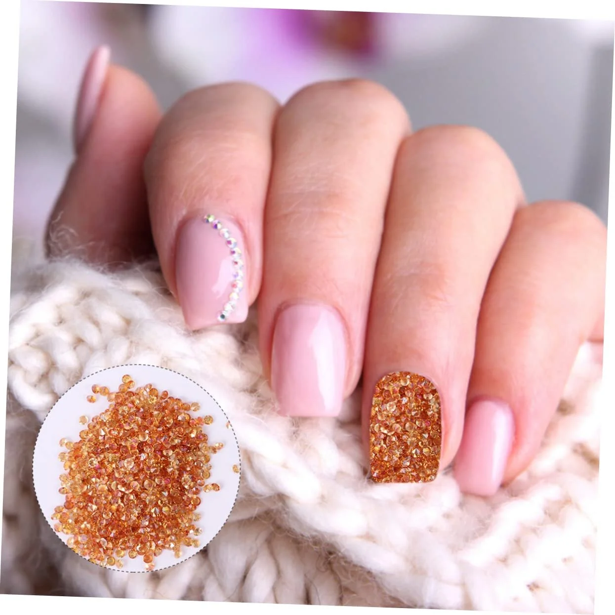 Стразы для маникюра FRCOLOR 8 упаковок Микроцирконий для дизайна ногтей Самоцветы для ногтей Цвета Радуга Шампань для ногтей и украшений, фото №7