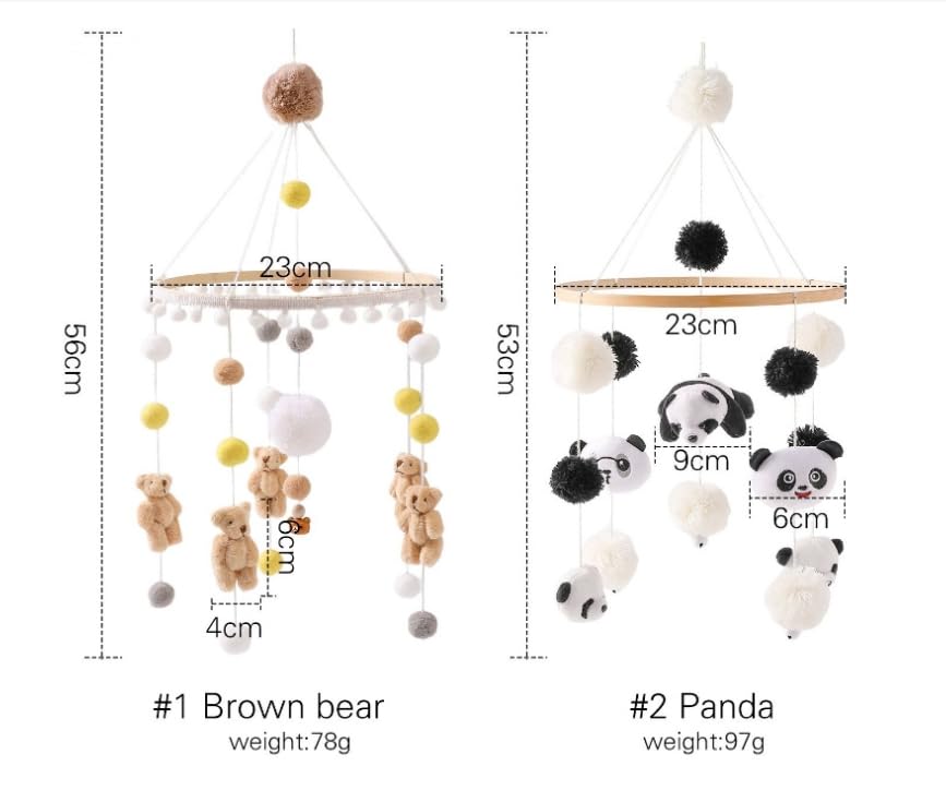 Іграшка мобіль для дитячого ліжечка з дерев'яними вітряками із фетровими кулями для декору дитячої кімнати подарунок для новонароджених (Коричневий Ведмедик), фото №6 Іграшка мобіль для дитячого ліжечка з дерев'яними вітряками із фетровими кулями для декору дитячої кімнати подарунок для новонароджених (Коричневий Ведмедик), фото №6